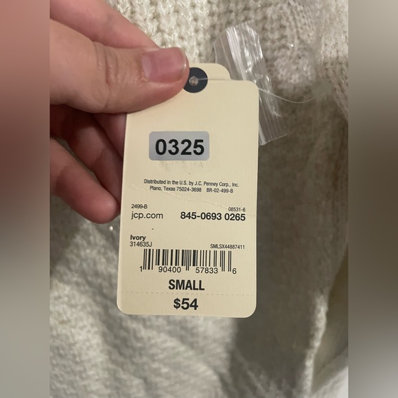 St. John’s Bay Women’s Crew Neck Metallic Knit Sweater Size Small Cream Color. - Picture 9 of 11